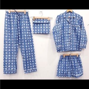 Indian Cotton Pajama Set Cotton Hand Block Print 100% Cotton